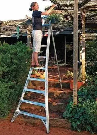14-Foot Orchard Stepladder with Tripod Base ¨C Heavy-Duty Aluminum HSK Model