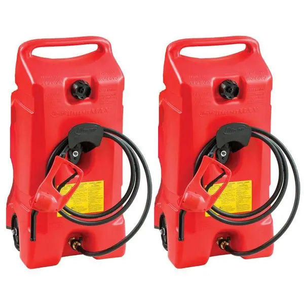 14-Gallon Portable Gas Tank with Integrated Pump ¨C Dual-Pack in Red