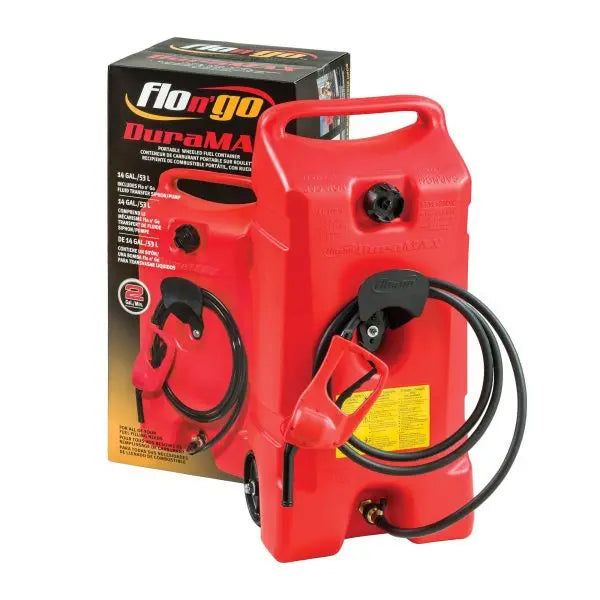 14-Gallon Portable Gas Tank with Integrated Pump ¨C Dual-Pack in Red