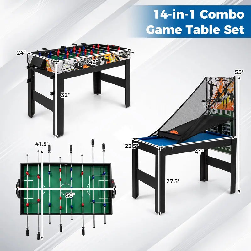 14-in-1 Multi-Game Table for Home Arcade Enthusiasts and Adult Game Nights