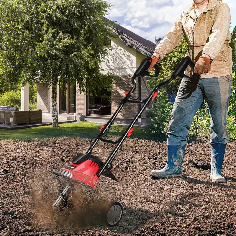 14-Inch Corded Electric Tiller ¨C 10 Amp Dual-Purpose Cultivator with 9-Inch Depth