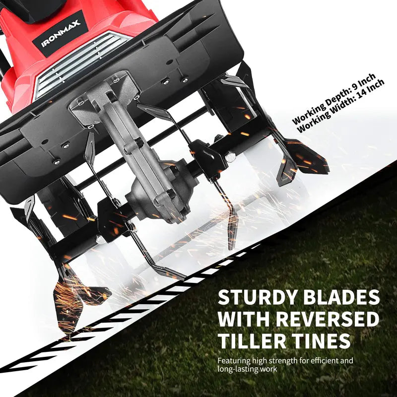 14-Inch Corded Electric Tiller ¨C 10 Amp Dual-Purpose Cultivator with 9-Inch Depth
