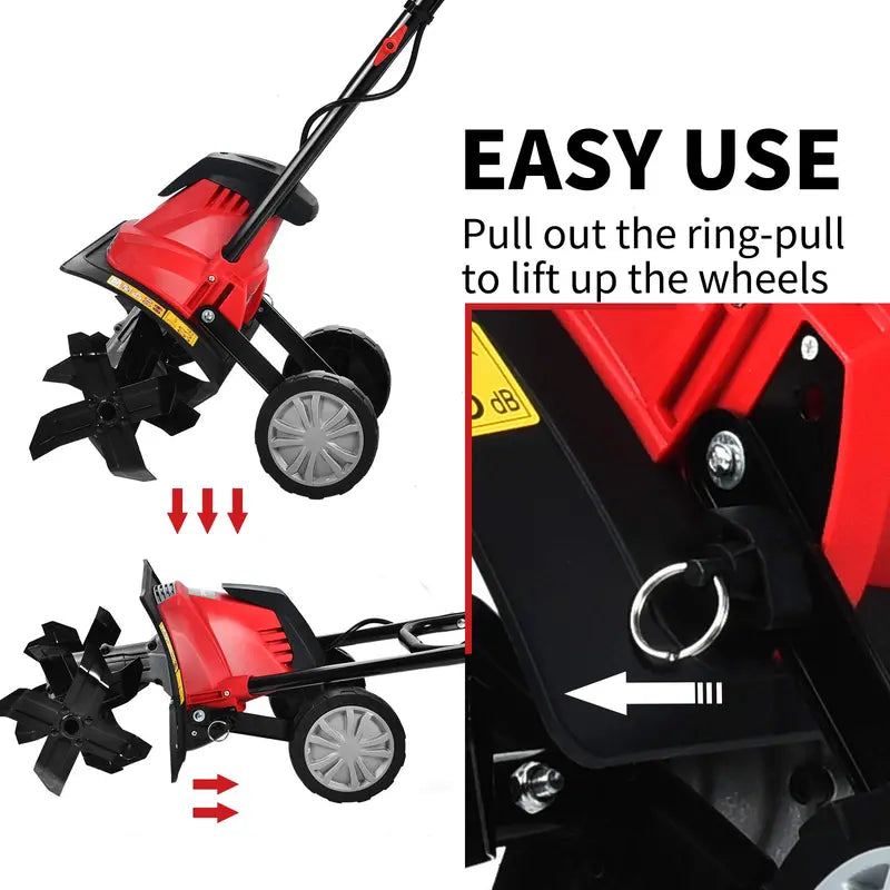14-Inch Corded Electric Tiller ¨C 10 Amp Dual-Purpose Cultivator with 9-Inch Depth