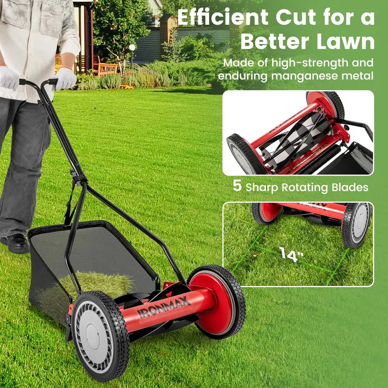14-Inch Cordless Walk-Behind Grass Trimmer ¨C 5-Blade Precision Cutting System