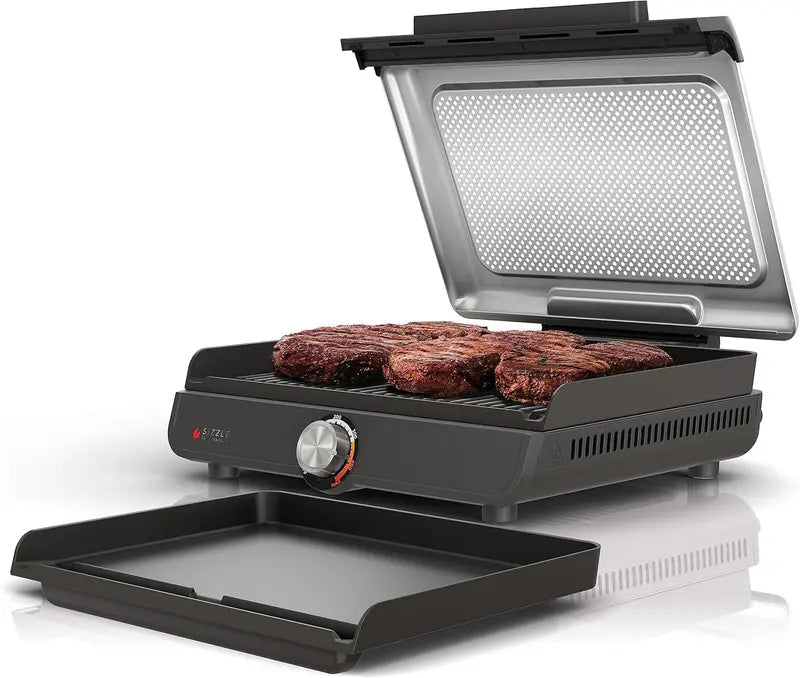 14-Inch Electric Indoor Grill &amp; Griddle ¡ª Dual-Function Cooking for Steaks. Burgers. Veggies. Pancakes. and More