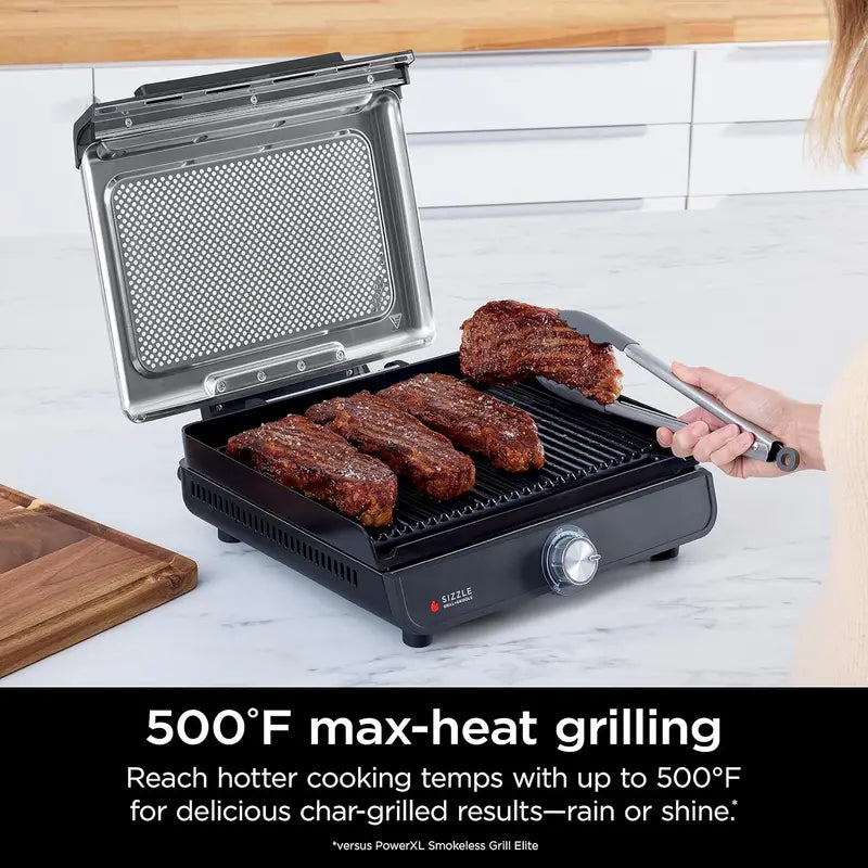 14-Inch Electric Indoor Grill &amp; Griddle ¡ª Dual-Function Cooking for Steaks. Burgers. Veggies. Pancakes. and More