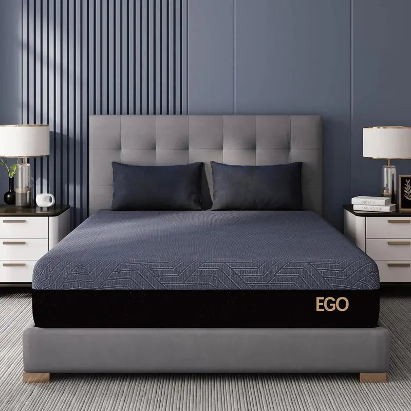 14-Inch King-Size Cooling Gel Memory Foam Mattress ¨C CertiPUR-US Certified. Therapeutic Medium-Firm Support for Back Pain Relief. Made in USA. Black Bed-in-a-Box