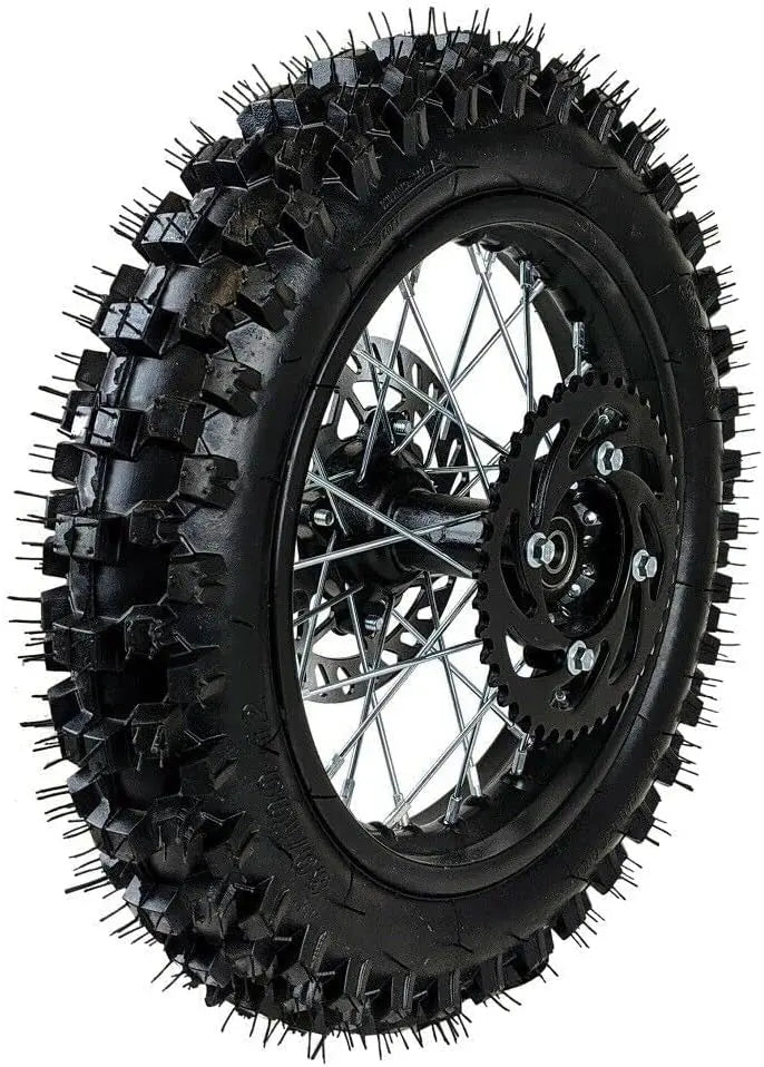 14″ Rear Wheel Assembly for 125cc-160cc Dirt Bikes - 90/100-14 Tire. Brake Rotor &amp; Sprocket