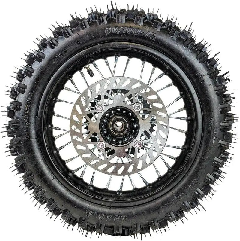 14″ Rear Wheel Assembly for 125cc-160cc Dirt Bikes - 90/100-14 Tire. Brake Rotor &amp; Sprocket