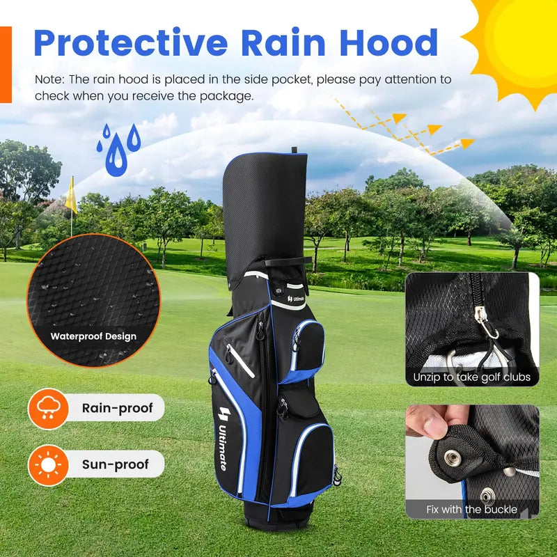 14-Way Divided Golf Cart Bag. Lightweight All-Terrain Carry Bag for Men and Women