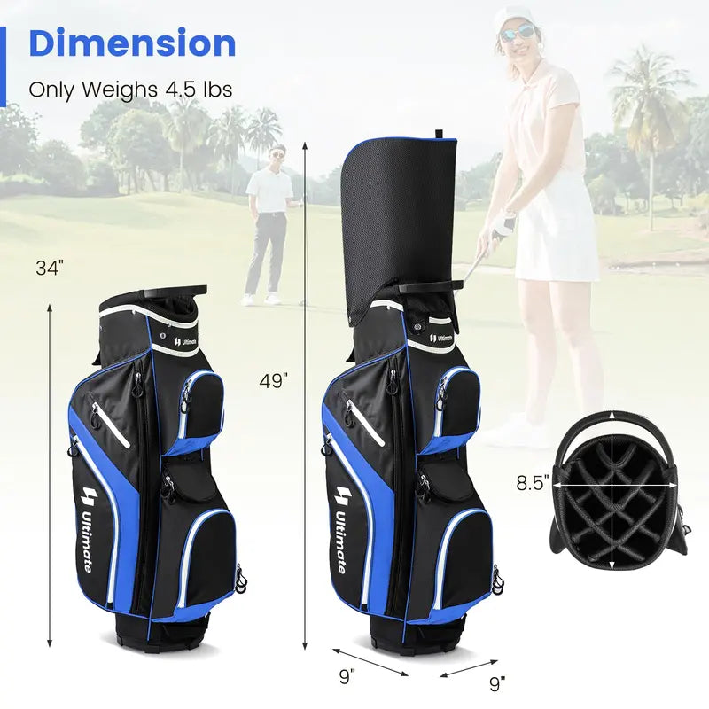 14-Way Divided Golf Cart Bag. Lightweight All-Terrain Carry Bag for Men and Women