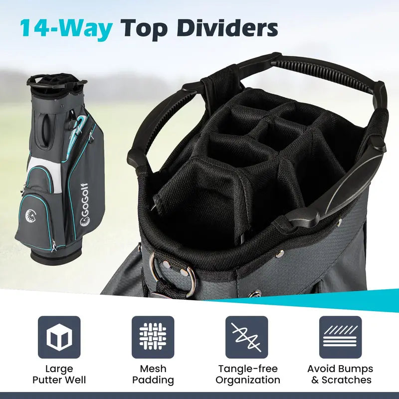 14-Way Divider Portable Golf Bag ¨C Lightweight Carry Solution for Men and Women