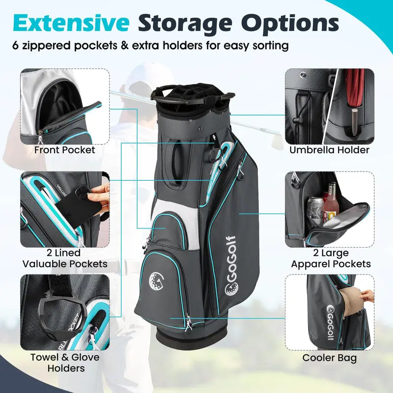 14-Way Divider Portable Golf Bag ¨C Lightweight Carry Solution for Men and Women