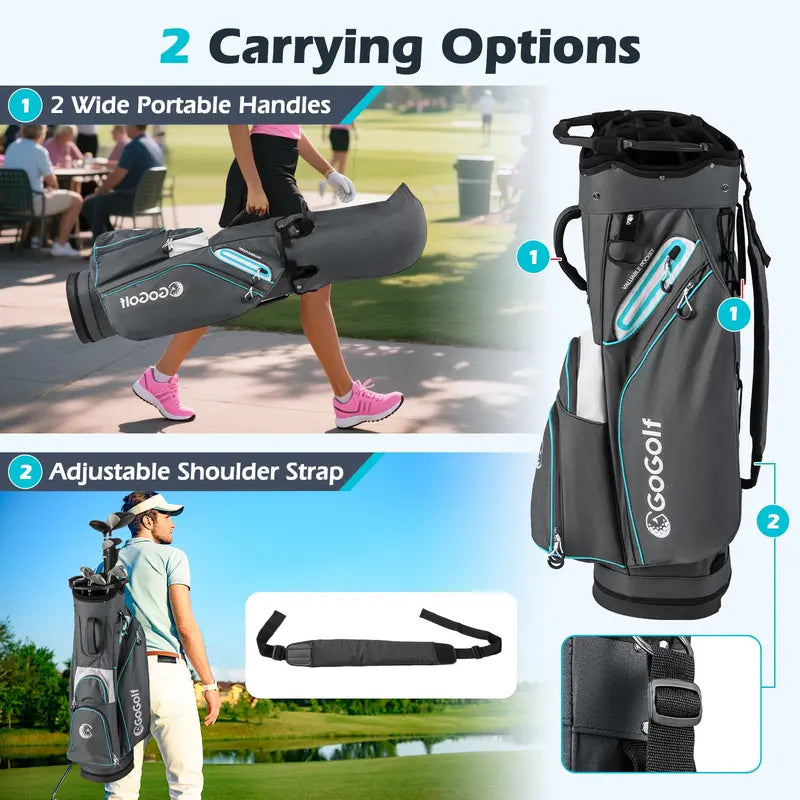 14-Way Divider Portable Golf Bag ¨C Lightweight Carry Solution for Men and Women