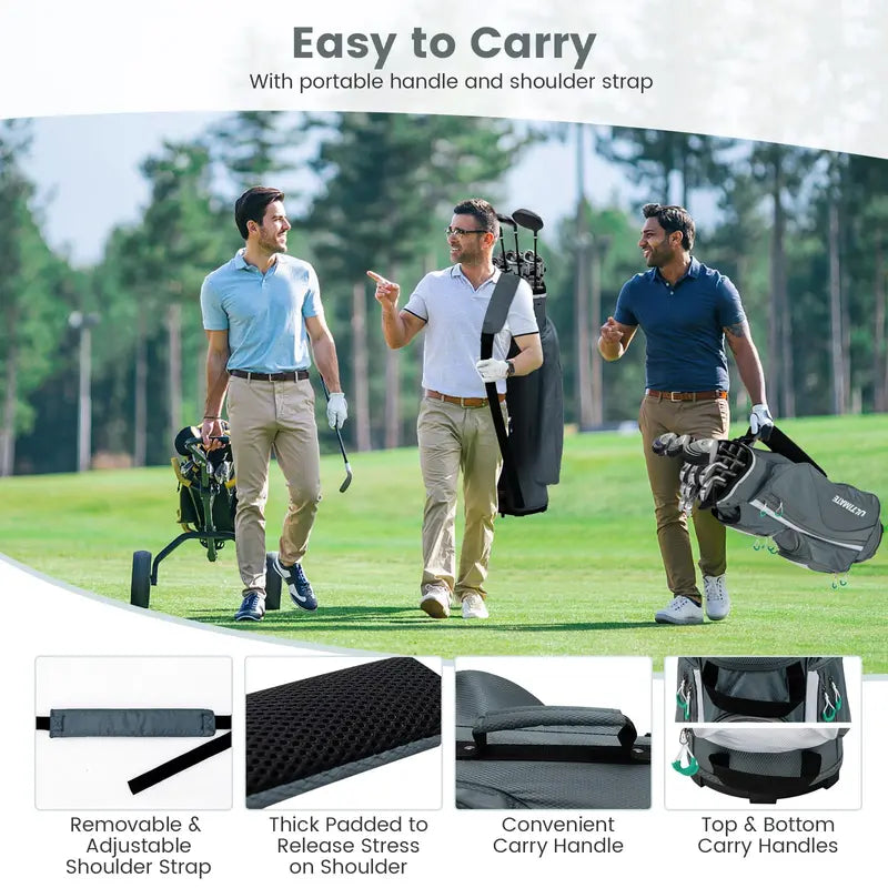 14-Way Golf Cart Bag ¨C Lightweight Stand Bag with Organizer Compartments