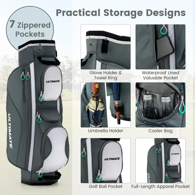 14-Way Golf Cart Bag ¨C Lightweight Stand Bag with Organizer Compartments