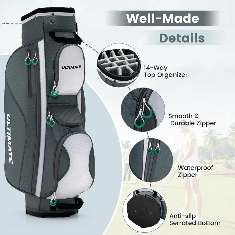 14-Way Golf Cart Bag ¨C Lightweight Stand Bag with Organizer Compartments
