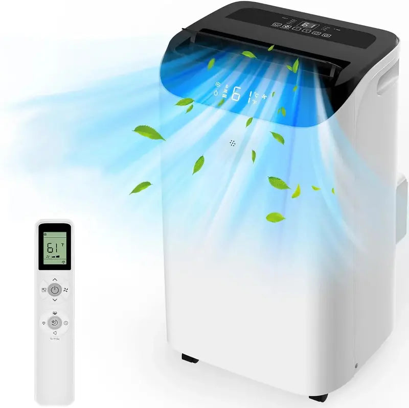 14000 BTU Portable AC Unit with Remote: 3-in-1 Cooling. Fan & Dehumidifying for Rooms Up to 700 Sq Ft