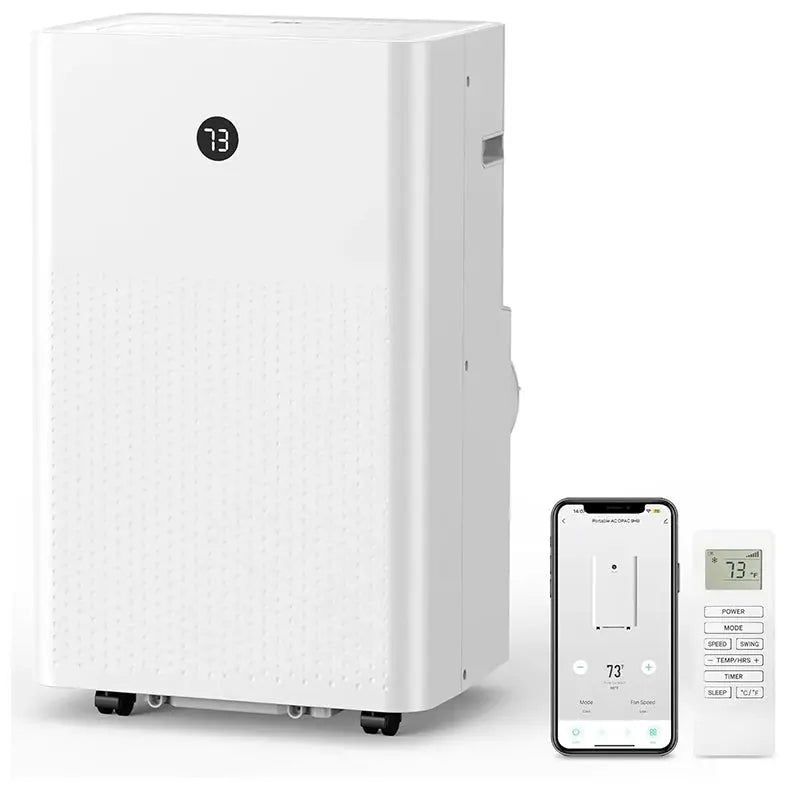 14.000 BTU Portable Air Conditioner ¡ª Auto-Swing Louvers. 3 Fan Speeds &amp; Remote Control