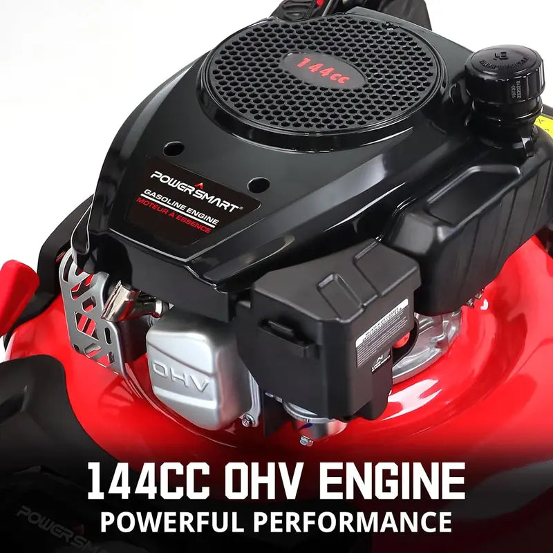 144cc 21-Inch Gas-Powered Lawn Mower ¨C All-Terrain 4-Stroke Engine with Side-Discharge & Mulching. 6-Position Height Adjustment