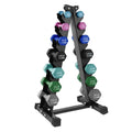 146-Pound Neoprene Dumbbell Set with Storage Rack ¨C Full-Body Workout Kit