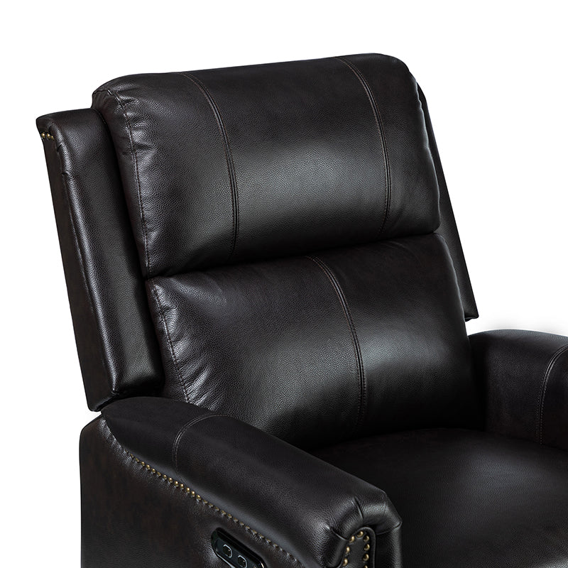 Kaietan Genuine Leather Power Rocking Recliner