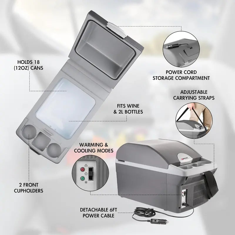 14L Portable Thermoelectric Cooler &amp; Warmer for Car. RV. and Camping ¡ª 12V/24V DC Powered. UL-Certified Compact Fridge