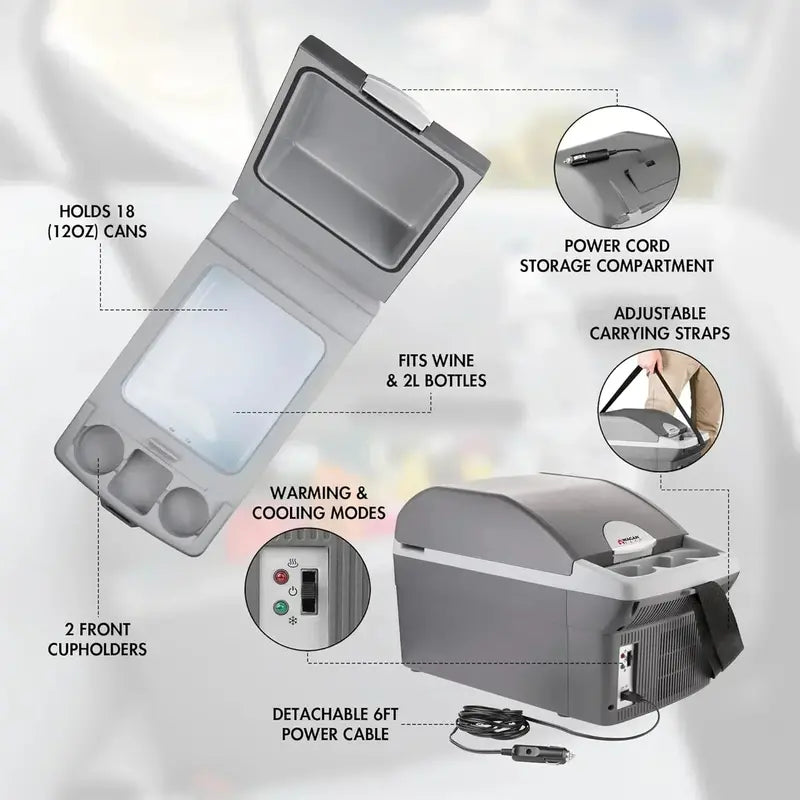 14L Thermoelectric Car Cooler &amp; Warmer ¨C Compact Personal Portable Cooler for Vehicles