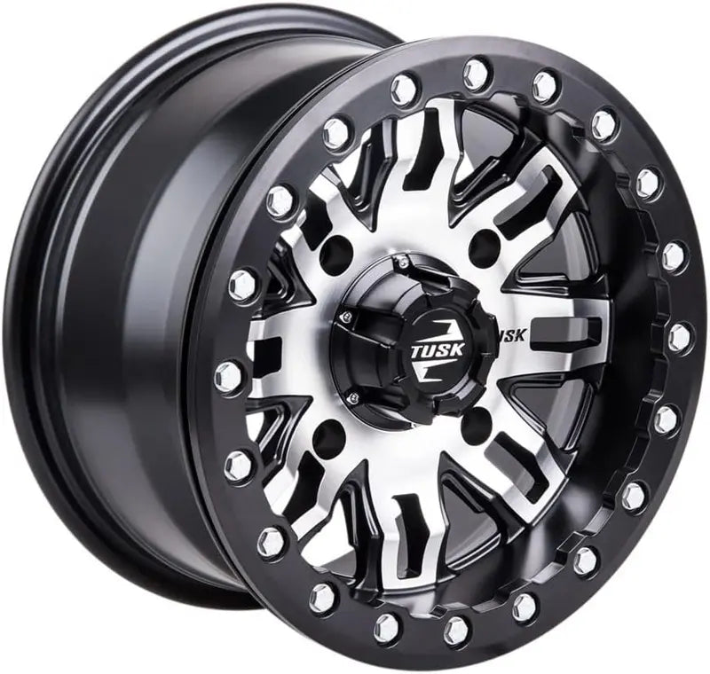 14×7 Machined/Black UTV Rims ¨C 4.0″ + 3.0″ Offset ¨C Precision-Fit for Polaris RZR XP Turbo EPS