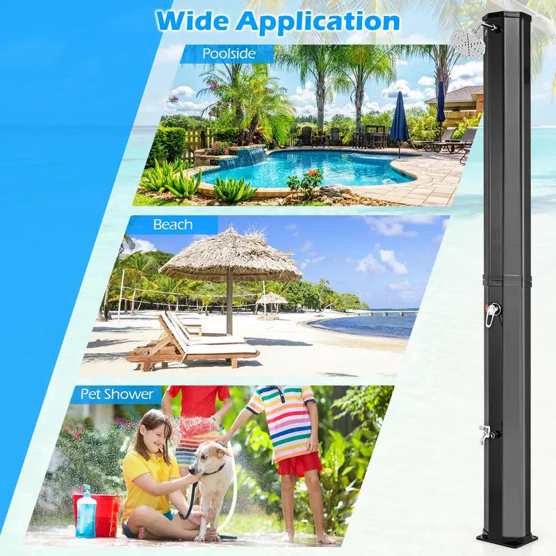 15.9-Gallon (60-Liter) Portable Solar Outdoor Shower for Camping and Backyard Use