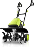 15-Amp Corded Electric Tiller ¨C 18″ Width. 9″ Depth Cultivator with 24 Steel Tines. Foldable Handle &amp; Adjustable Wheels