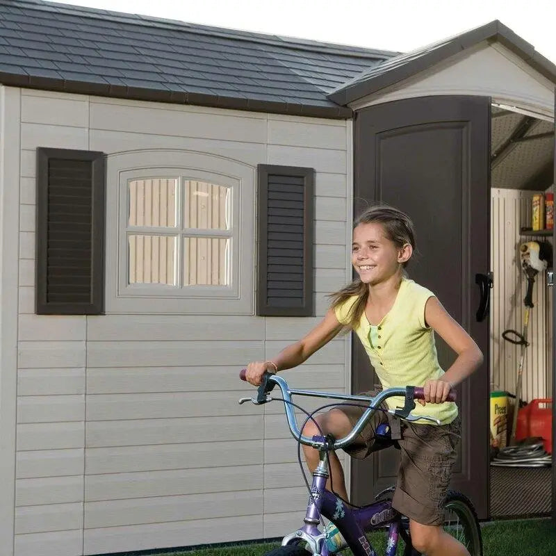 15 ft x 8 ft Side-Entry Plastic Storage Shed ¨C Low-Maintenance Outdoor Storage Solution