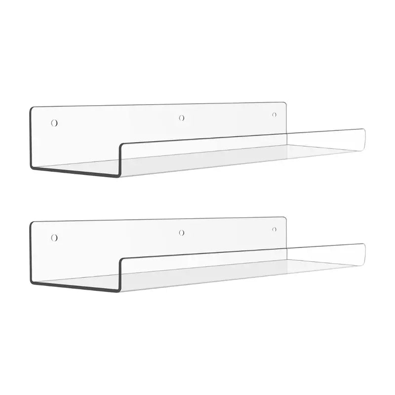 15-Inch Acrylic Floating Wall Shelves ¨C Modern Bathroom Organizer Set