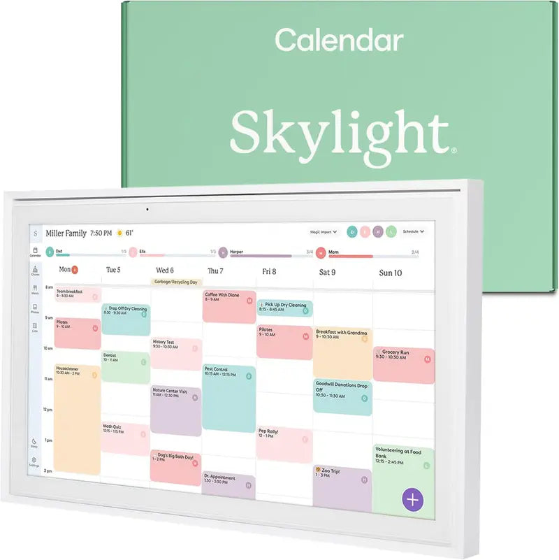 15-Inch Digital Wall Planner &amp; Family Chore Board ¨C Interactive 2025 Calendar Display with Touch Interface