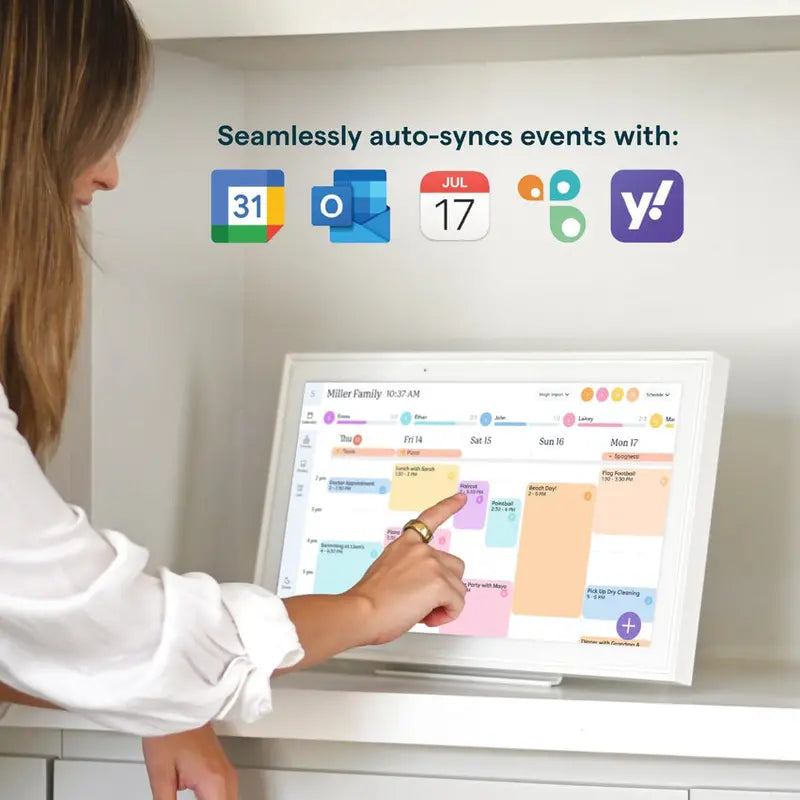 15-Inch Digital Wall Planner &amp; Family Chore Board ¨C Interactive 2025 Calendar Display with Touch Interface