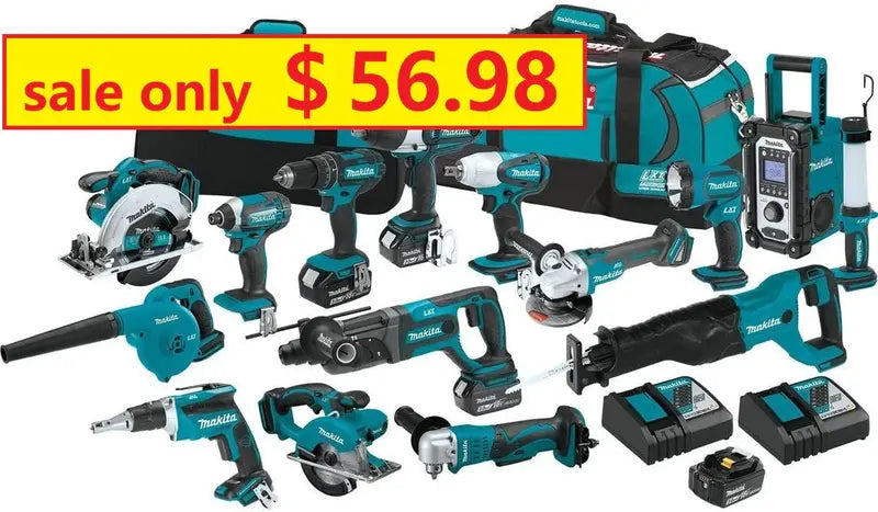 15-Piece Cordless Power Tool Combo Kit with Fast-Charging Battery System