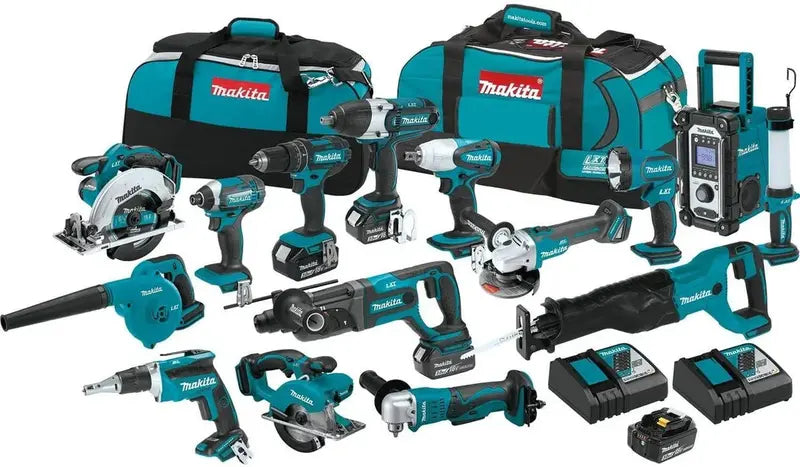 15-Piece DEWALT Combination Tool Kit with Fast-Charging Dual-Voltage Charger