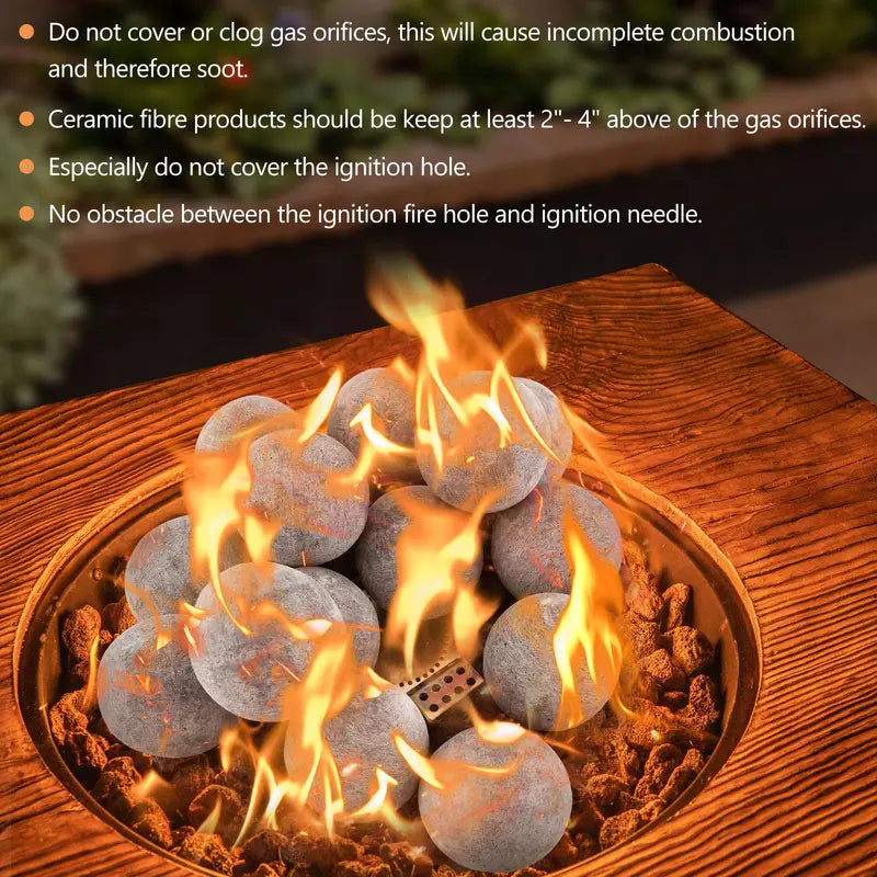 15-Piece Set of Ceramic Fiber Fire Balls ¨C Heat-Resistant Decorative Fireplace Elements