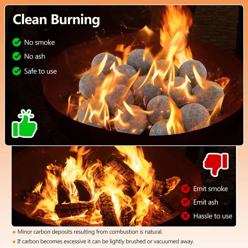 15-Piece Set of Ceramic Fiber Fire Balls ¨C Heat-Resistant Decorative Fireplace Elements