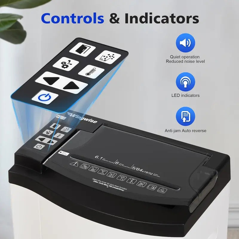 150-Sheet Micro-Cut Paper Shredder ¨C P-5 Security Level. 6-Gallon Bin. 20-Min Continuous Run &amp; Ultra-Quiet 55dB Operation