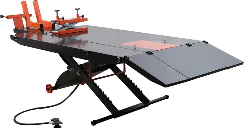 1500-LB Air-Powered Motorcycle & ATV Lift Table ¨C 48-Inch Wide with Side Extensions and 2-Year Warranty