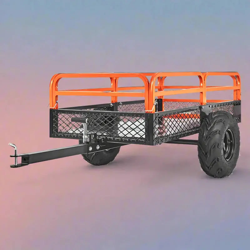 1500 LB Capacity ATV Dump Trailer ¨C Towable Garden Tractor Cart with Removable Sides (Model 127355)