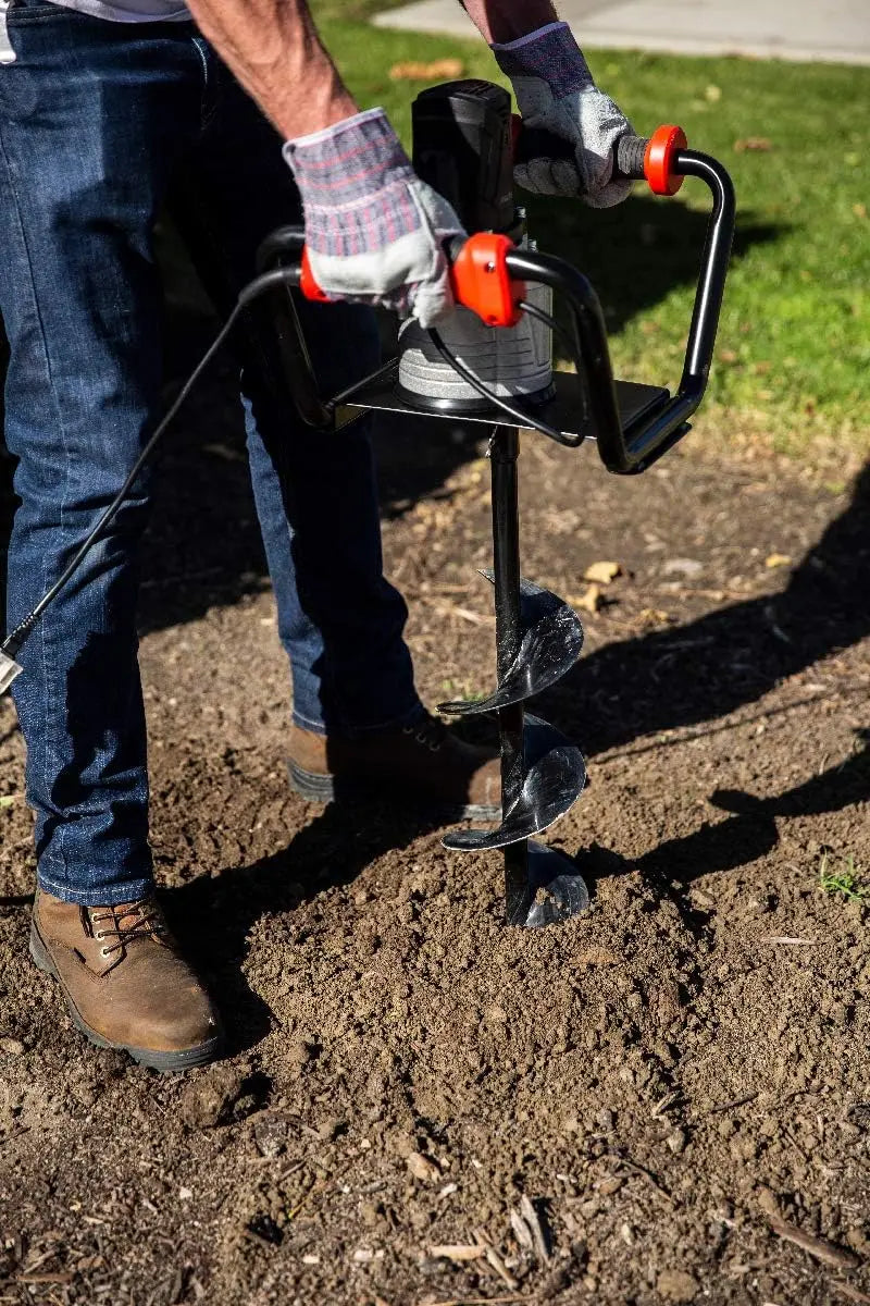 1500W Industrial Trencher with Soil Excavation Power Head and 6-Inch Auger Bit Kit
