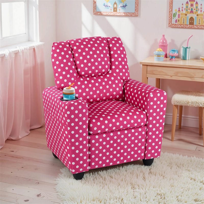 Kids Recliner Chair with Cup Holder & Side Pocket. Adjustable Toddler Lounge Sofa. Ergonomic Children Armchairs for Boys Girls Age 3+. 150lbs