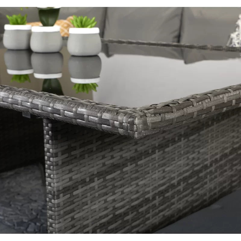 Camila Wicker 9 - Person Garden Lounge Set with Cushions