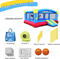 15ft x 14.8ft Inflatable Bounce House with Dual Basketball Hoops ¡ª Reinforced PVC. Holds Up to 6 Kids