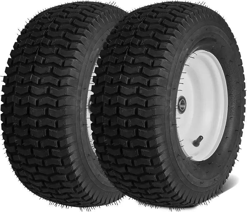 15¡Á6-6¡å Lawn Tractor Tires ¨C 2-Pack Turf Pneumatic Tire & Wheel Assemblies with Hub Adapters for Riding Mowers