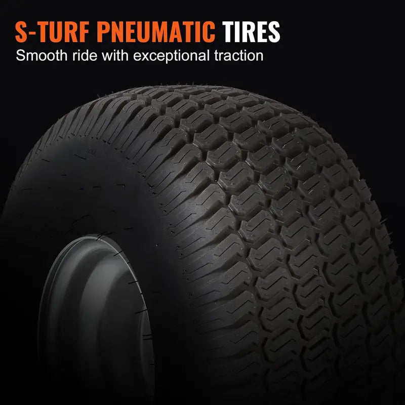 15¡Á6-6¡å Lawn Tractor Tires ¨C 2-Pack Turf Pneumatic Tire & Wheel Assemblies with Hub Adapters for Riding Mowers