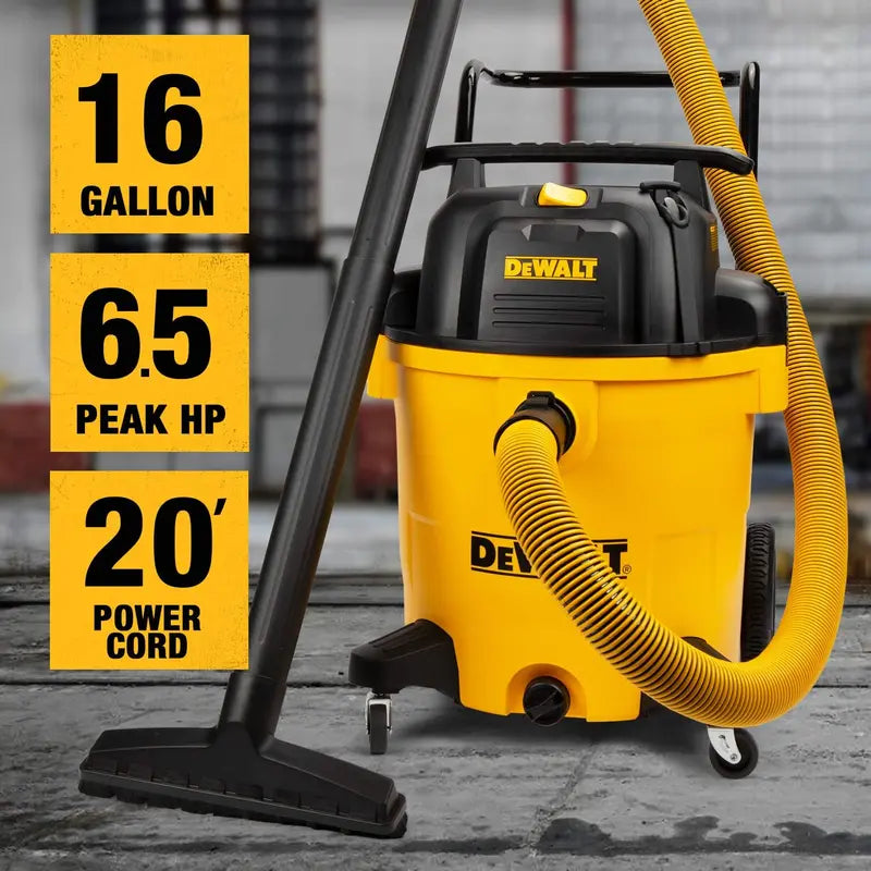 16 Gallon Yellow DXV16PA Poly Wet/Dry Vac with Accessories
