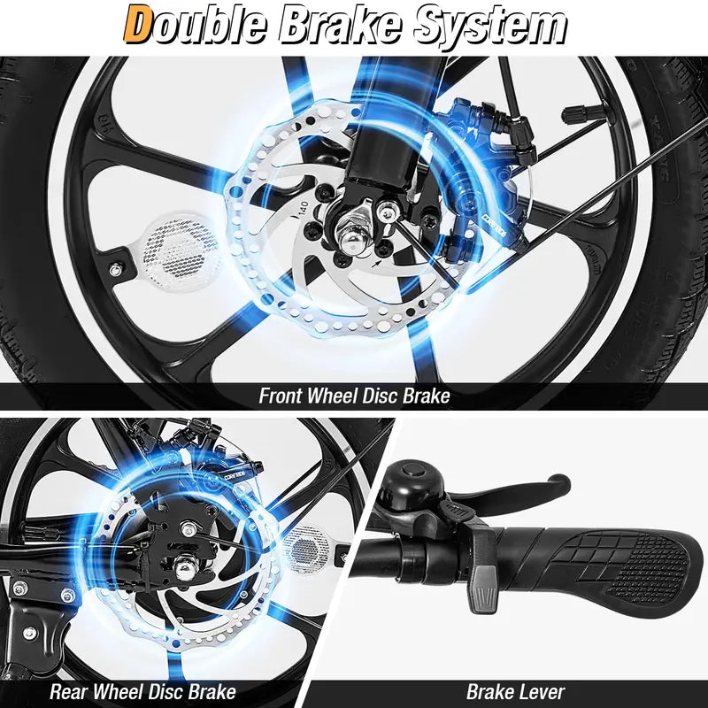 16-Inch Folding Electric Bike ¨C 650W Brushless Motor. Removable 42V 10.4Ah Battery